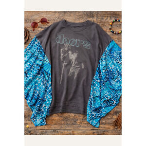 OOAK Vintage Doors T-Shirt Mixed Media Poncho